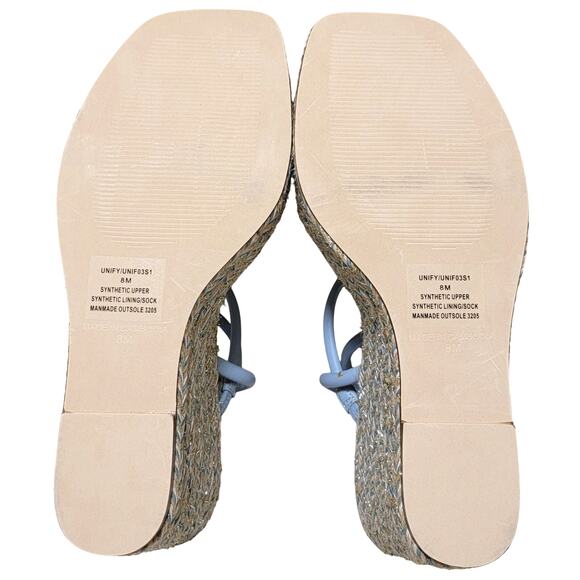 Steve Madden Women Unify Espadrille Wedge Strappy Sandal Size US 8M Light Blue - Picture 3 of 4
